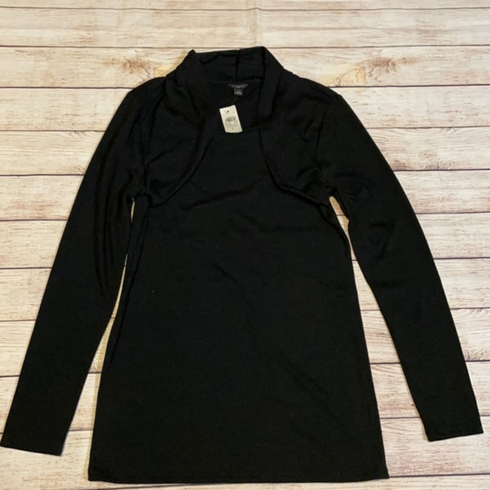 Ann Taylor black shirt size L NWT longsleeve